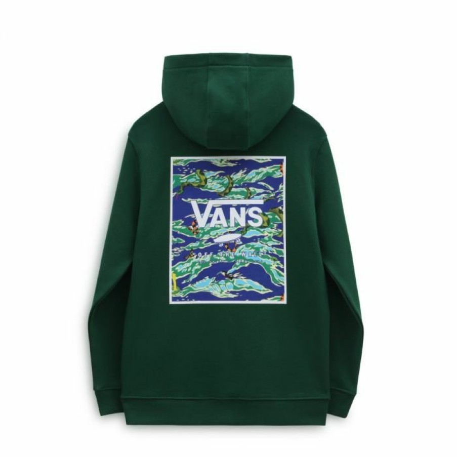 Clothing Vans | Vans Print Box Back Hoodie Green