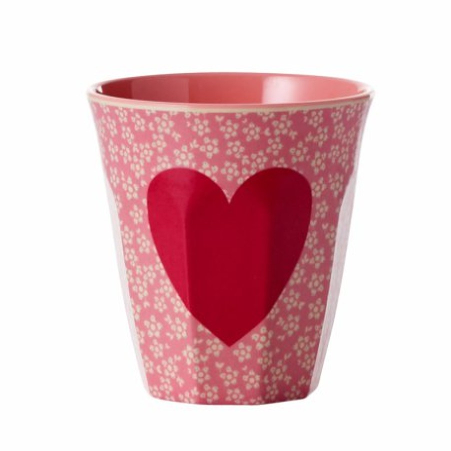 Kerst Tip Rice | Middelgrote Melamine Beker Heart Print