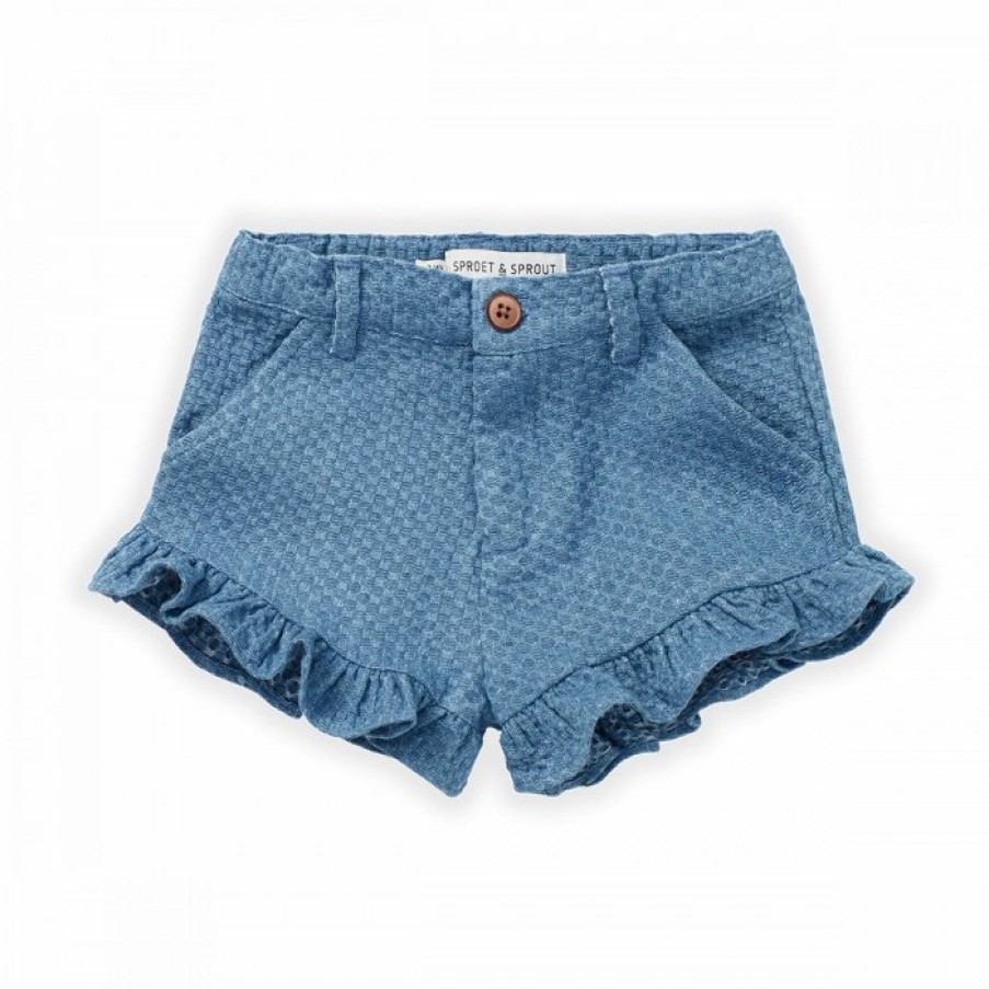 Clothing Sproet & Sprout | Sproet & Sprout Denim Ruffle Korte Broek