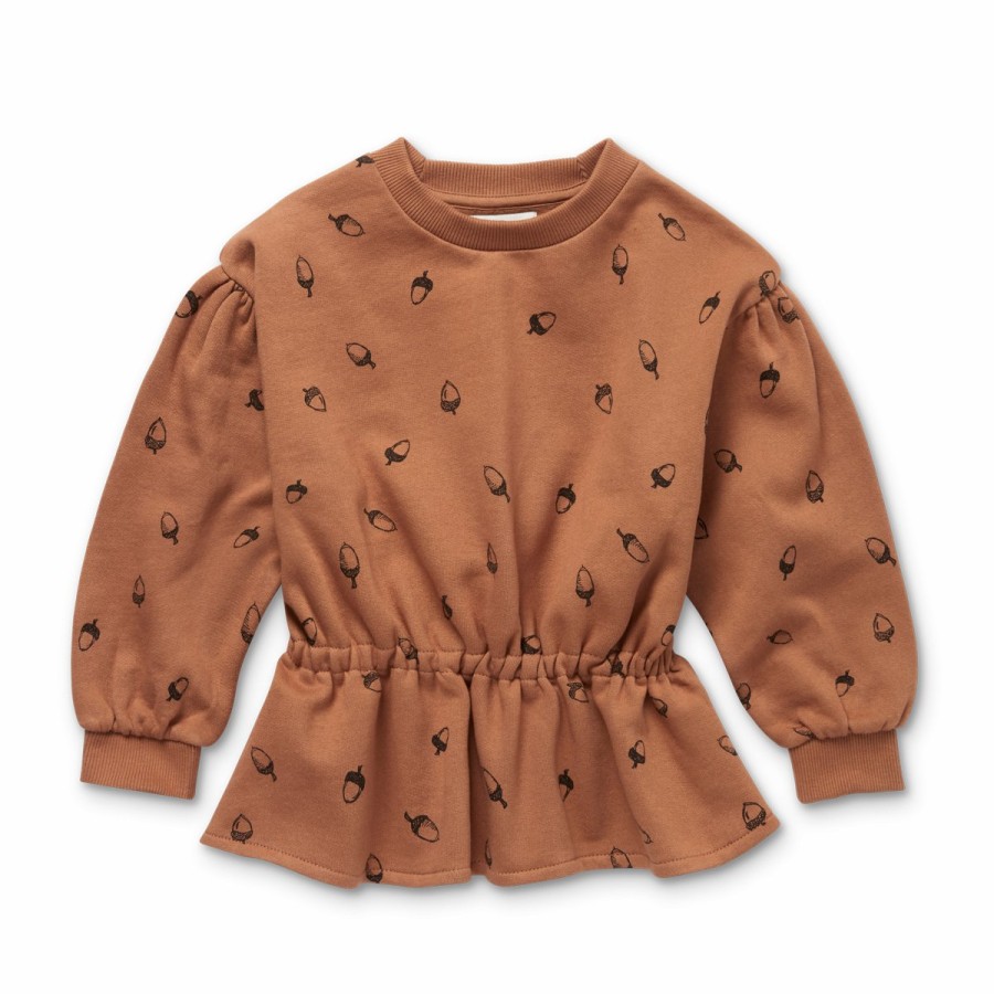 Clothing Sproet & Sprout | Sproet & Sprout Peplum Sweatshirt Acorn