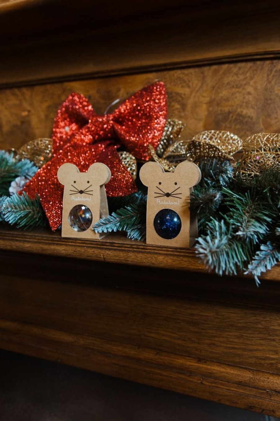 Kerst Tip Ratatam | Ratatam Stuiterbal Muis - Blauw Glitter