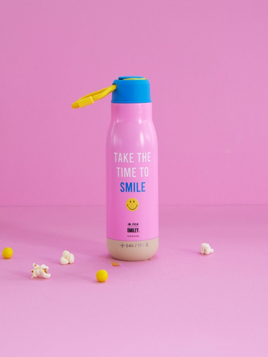 Kerst Tip Rice | Roestvrijstalen Fles Smiley Print