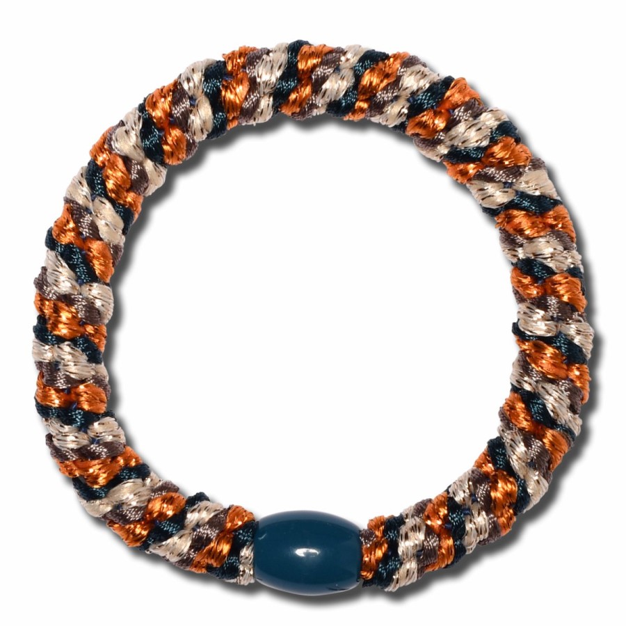 Clothing MAST Studio | Mast Studio Haarelastiekje Oranje Zwart Glitter