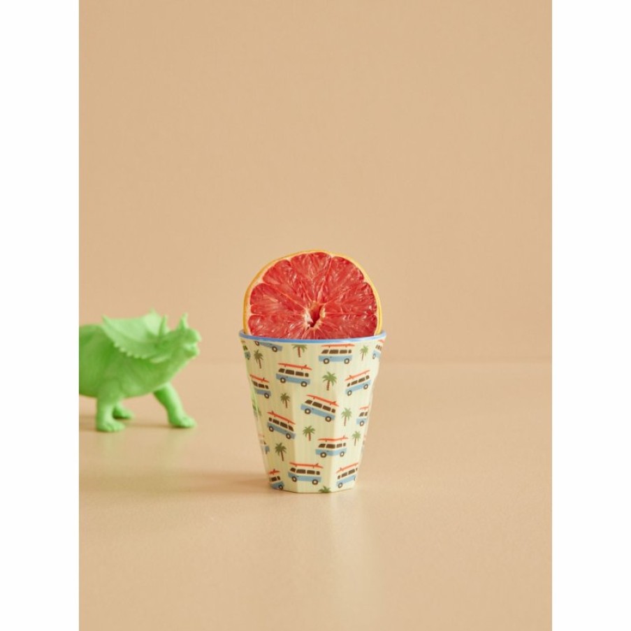 Kerst Tip Rice | Middelgrote Melamine Beker Cars Print