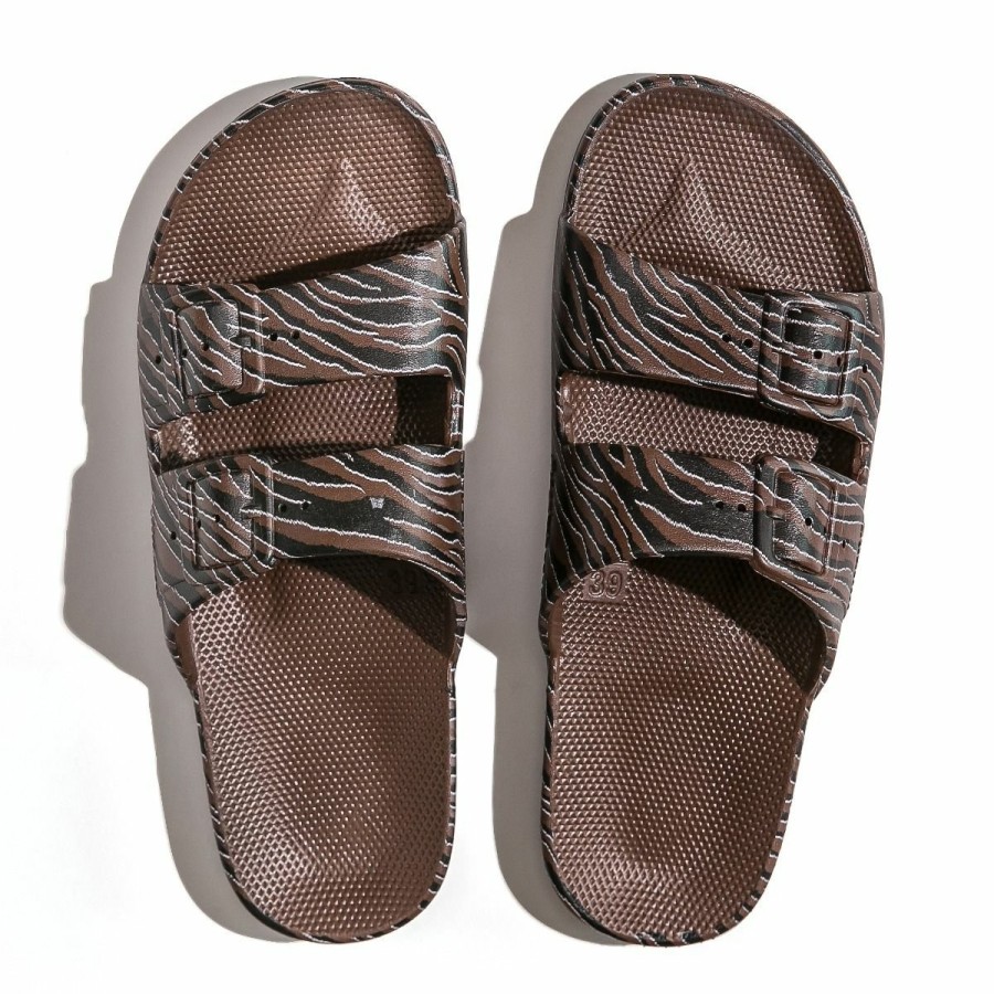 Kinderschoenen Freedom Moses Freedom Moses Slippers | Freedom Moses Slippers Zebra Choco