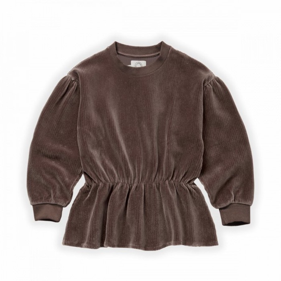 Clothing Sproet & Sprout | Sproet & Sprout Sweatshirt Peplum Velvet Rib