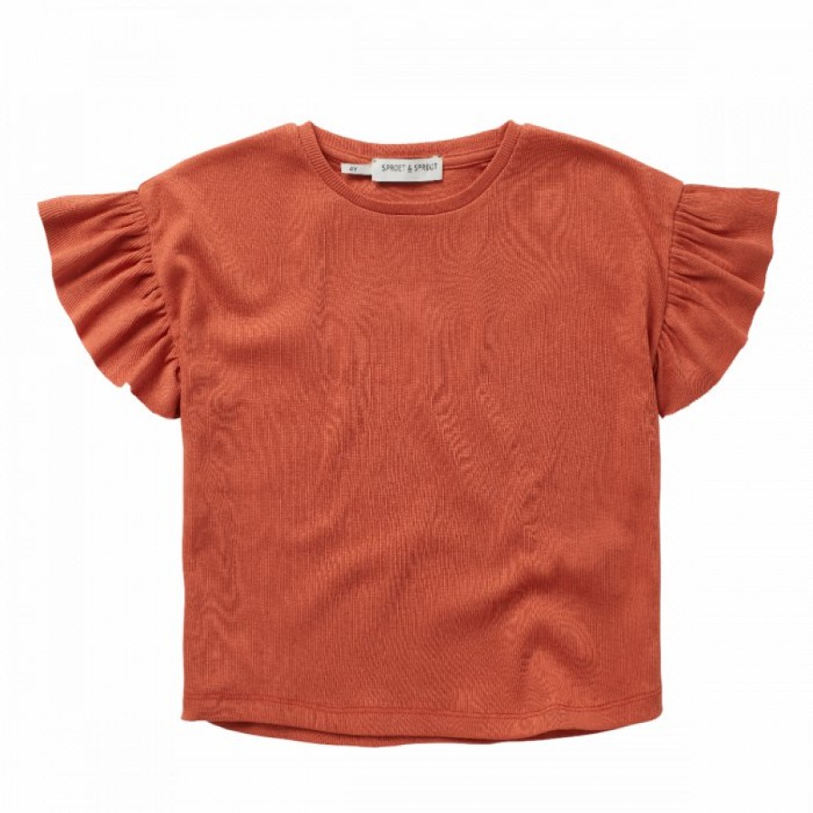 Clothing Sproet & Sprout | Sproet & Sprout T-Shirt Ruffle Sleeves