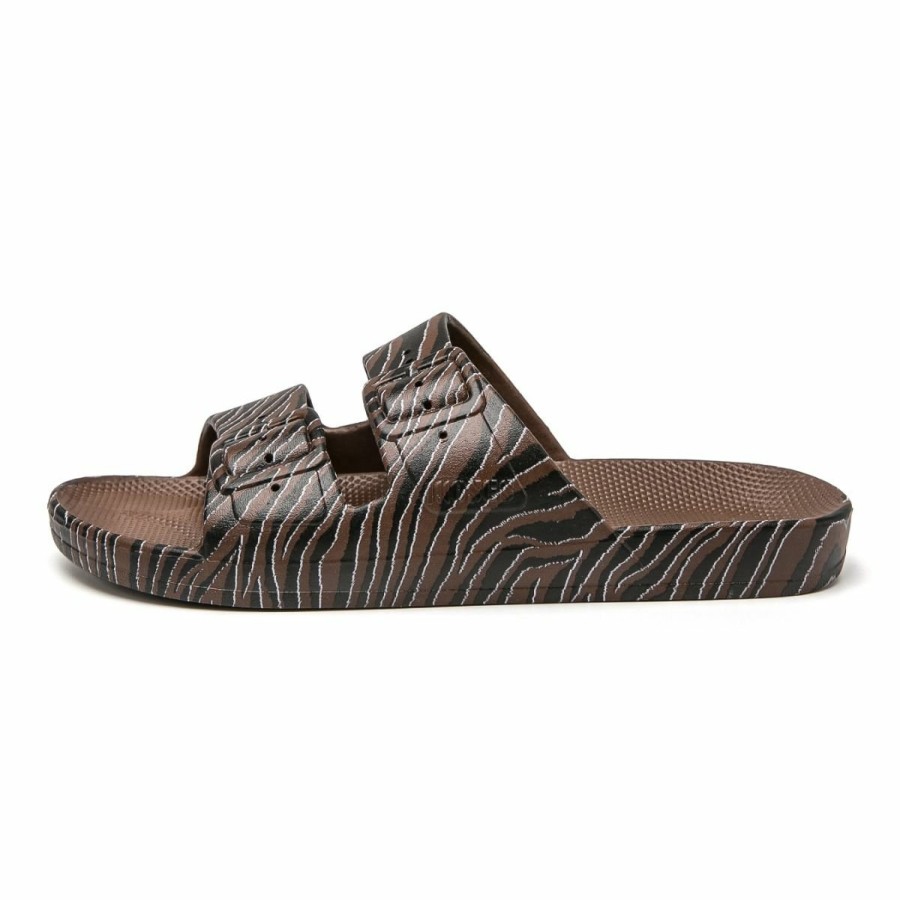 Mama Freedom Moses | Freedom Moses Slippers Zebra Choco